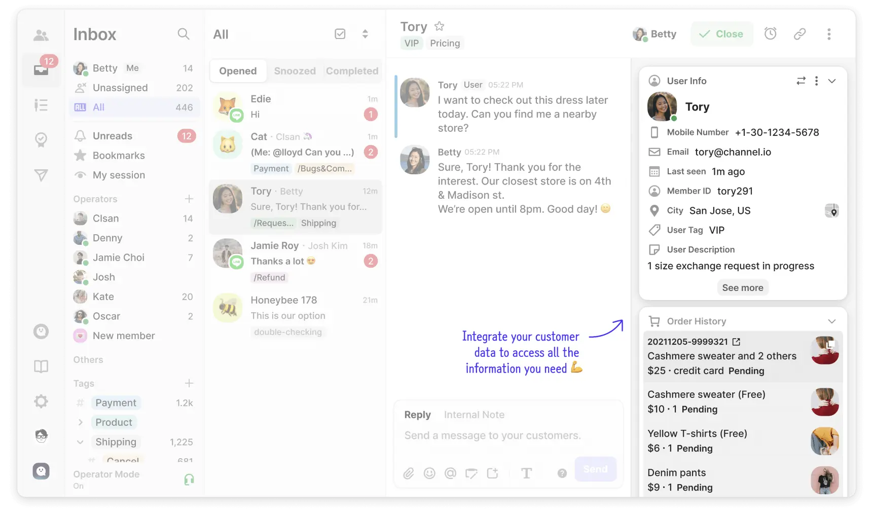 User chat feature preview